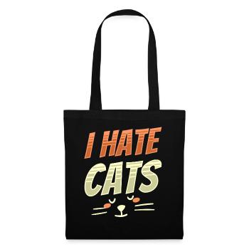 I Hate Cats Dog Puppy Animal Lover - Tote Bag - black - Front