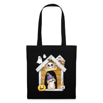 Halloween Shih Tzu Chien Sorcière - Sac en tissu - noir - Devant