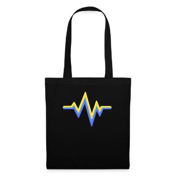 Yellow Blue Heartbeat World Down Syndrome - Tote Bag - black - Front