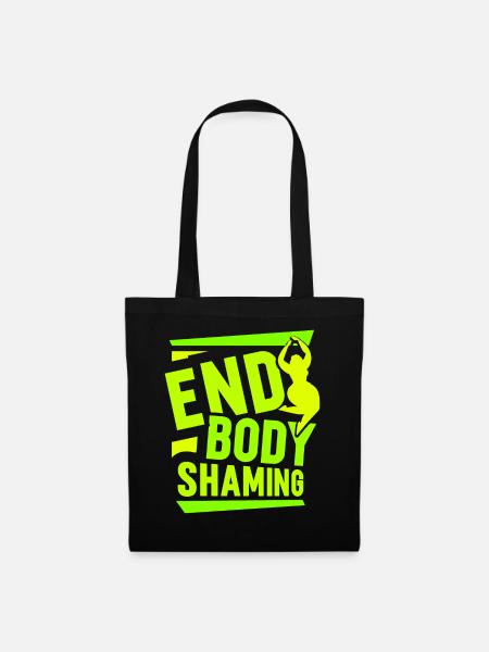 Body Shaming Beenden Stoppen Ärgern Bodyshaming - Stoffbeutel - Schwarz