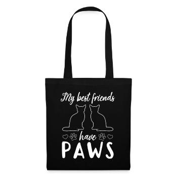 Propriétaire de chat Mes meilleurs amis ont des pattes - Sac en tissu - noir - Devant