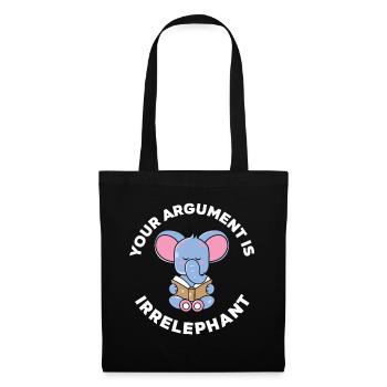 Elefant Wortspiel - Stoffbeutel - Schwarz - Vorne