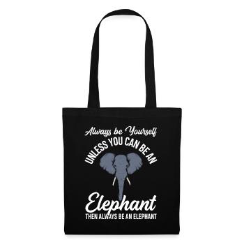 Elefant Spruch - Stoffbeutel - Schwarz - Vorne