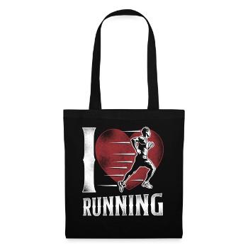 Running Runner Half Marathon Heart - Stoffbeutel - Schwarz - Vorne