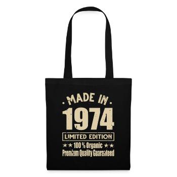 Made in 1974 Vintage Retro Limited Edition - Stoffbeutel - Schwarz - Vorne