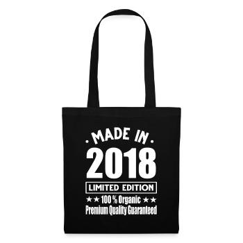 Fabriqué en 2018 Vintage Retro Limited Edition - Sac en tissu - noir - Devant