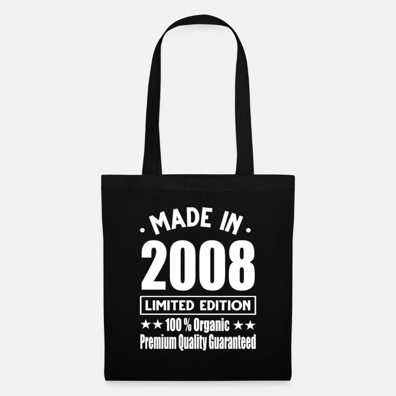 Made in 2008 Vintage Retro Limited Edition - Stoffbeutel - Schwarz
