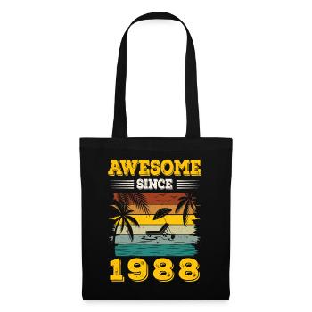 Awesome seit 1988 Vintage Geburtstagsgeschenk - Stoffbeutel - Schwarz - Vorne