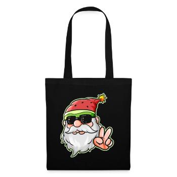 Santa Hat Watermelon Victory Sign Lunettes de soleil - Sac en tissu - noir - Devant