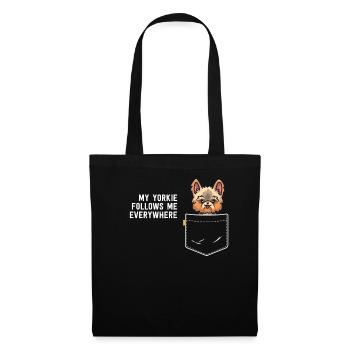 Yorkie In Pocket Yorkshire Terrier Sarcastic - Tote Bag - black - Front