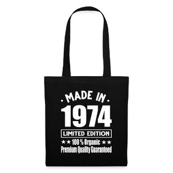 Made in 1974 Vintage Retro Limited Edition - Stoffbeutel - Schwarz - Vorne