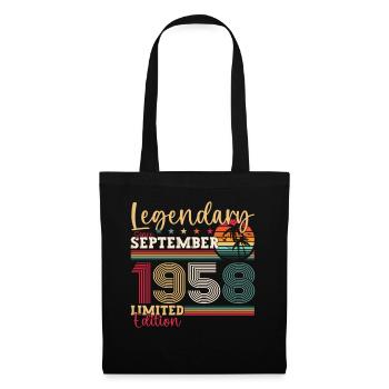 Légendaire cadeau du 64e anniversaire de septembre 1958 - Sac en tissu - noir - Devant