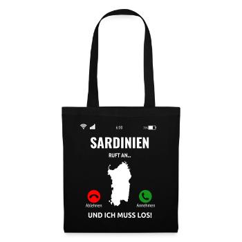 Sardinien Urlaub Sardegna Italien Geschenk Idee - Stoffbeutel - Schwarz - Vorne