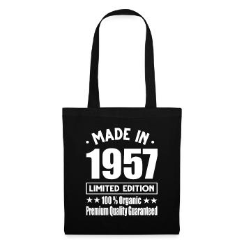 Made in 1957 Vintage Retro Limited Edition - Stoffbeutel - Schwarz - Vorne