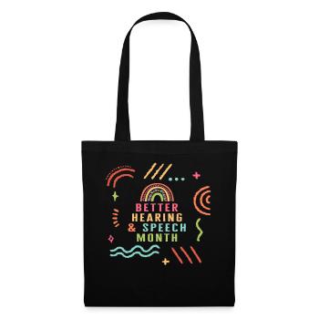 Meilleure audition et discours Mois de la parole Chemise, discours - Sac en tissu - noir - Devant