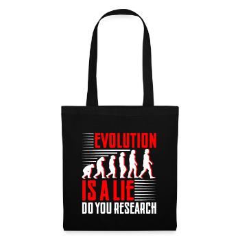 Evolution Is A Lie, Do Your Research 4 - Stoffbeutel - Schwarz - Vorne