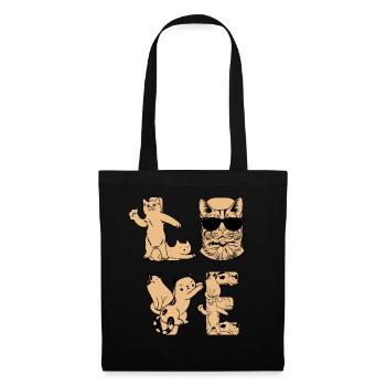 Cat LOVE Cats I Cute Cat Lover Ka - Tote Bag - black - Front