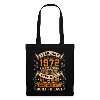 Birthday Legends 100% Original Février 1972 - Sac en tissu - noir - Devant