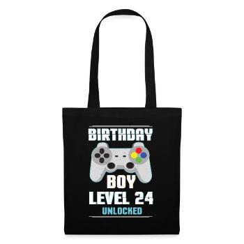 Gamer Boy Video Game Lover Age 24 Level Unlocked - Tote Bag - black - Front