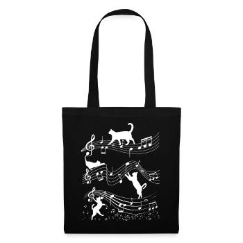 Cat Music Sheet Music Musician Outfit! e.g. piano - Tote Bag - black - Front