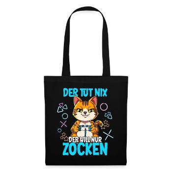 Zocken Gaming Der Tut Nix Der Will Nur Zocken - Stoffbeutel - Schwarz - Vorne