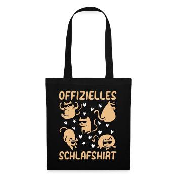 Katzen Schlafshirt Süße Katzen Offizielles Schlafs - Stoffbeutel - Schwarz - Vorne