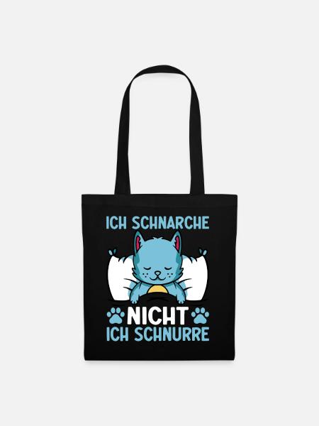 Katzen I Ich schnarche nicht, Ich schnurre I Lusti - Stoffbeutel - Schwarz