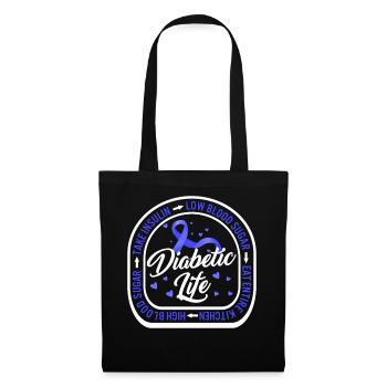 Chemise du Mois de la sensibilisation au diabète, Vie diabétique - Sac en tissu - noir - Devant