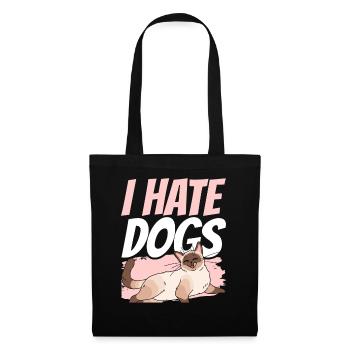 I Hate Dogs Lovers Cats Cat Pet - Tote Bag - black - Front