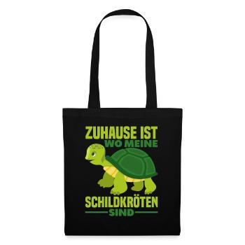 Schildkröte Spruch Haustier - Stoffbeutel - Schwarz - Vorne