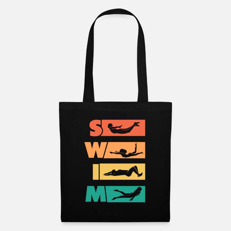 Schwimmen - Stoffbeutel - Schwarz
