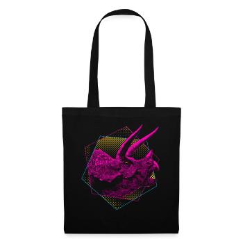 Tricératops Dinosaures - Sac en tissu - noir - Devant