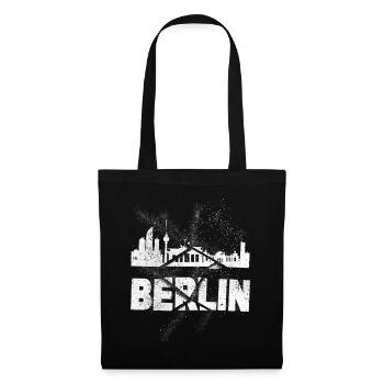 Berlin Germany City Skyline Font Grunge - Tote Bag - black - Front