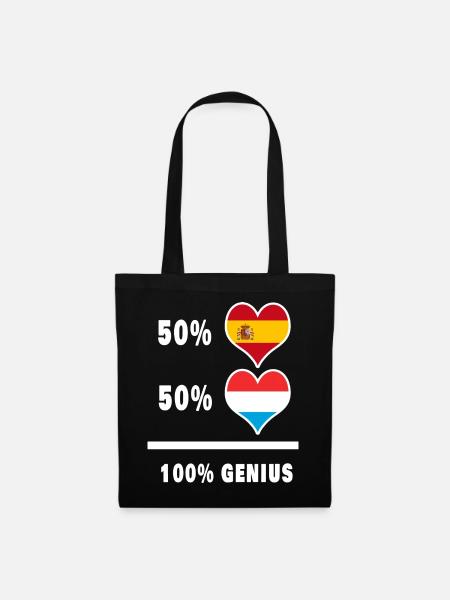 Luxemburg und Spanien Genie / Geschenk - Stoffbeutel - Schwarz