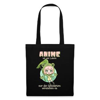 Anime ist wie Latein Anime Manga Girl - Stoffbeutel - Schwarz - Vorne