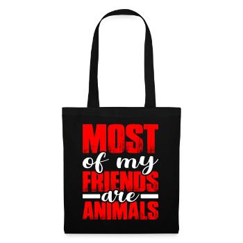 La plupart de mes amis sont des animaux - Sac en tissu - noir - Devant
