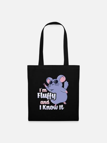 Flauschiges Chinchilla - Stoffbeutel - Schwarz