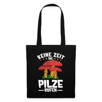 Pilzsammler Pilz Sucher - Stoffbeutel - Schwarz - Vorne