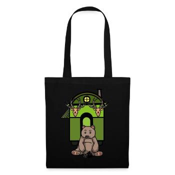 Remorque Forêt Animaux Faune Nature Sauvage Ours - Sac en tissu - noir - Devant