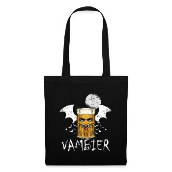 Vambier Halloween Party Bier Fledermaus Vampir - Stoffbeutel - Schwarz - Vorne