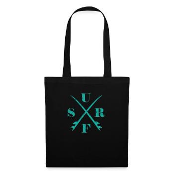 Surf Surfing Water Sports Surfboard - Tote Bag - black - Front