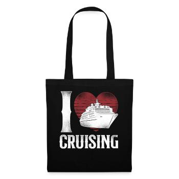 Bateau de croisière Vacances Coeur Vintage - Sac en tissu - noir - Devant
