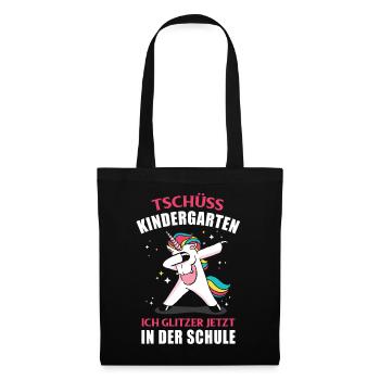 Tschüss Kindergarten Ich Glitzer in der Schule - Stoffbeutel - Schwarz - Vorne