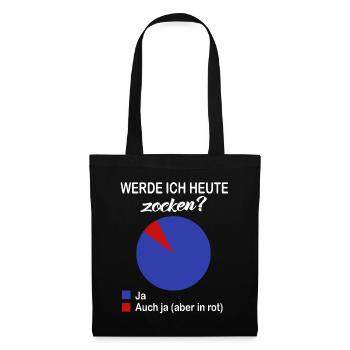 Werde Ich Heute Zocken Kreisdiagramm Gamer Spielen - Stoffbeutel - Schwarz - Vorne