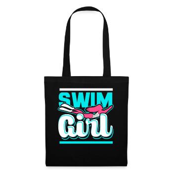 Filles de natation - Sac en tissu - noir - Devant