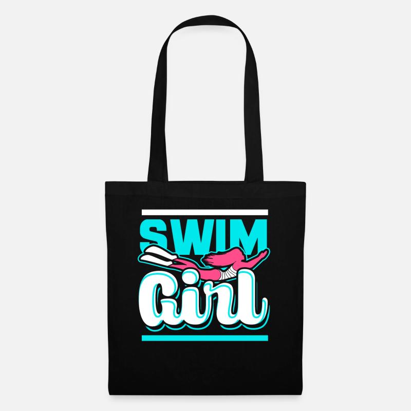 Schwimmen Mädchen - Stoffbeutel - Schwarz