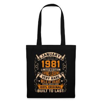 Birthday Legends 100% Original Janvier 1981 - Sac en tissu - noir - Devant