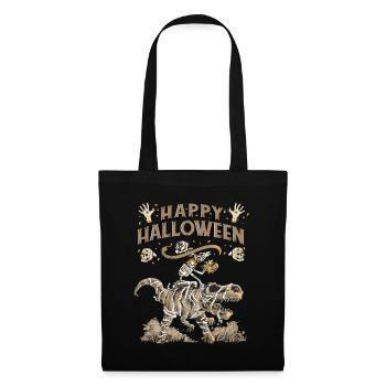 Halloween 2022 T-Rex Skeleton Boy Pumpkin Costume - Tote Bag - black - Front
