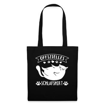 Katzen Schlafshirt Offizielles Schlafshirt Katze - Stoffbeutel - Schwarz - Vorne