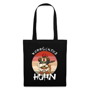Crazy Chicken Funny Farmer - Tote Bag - black - Front